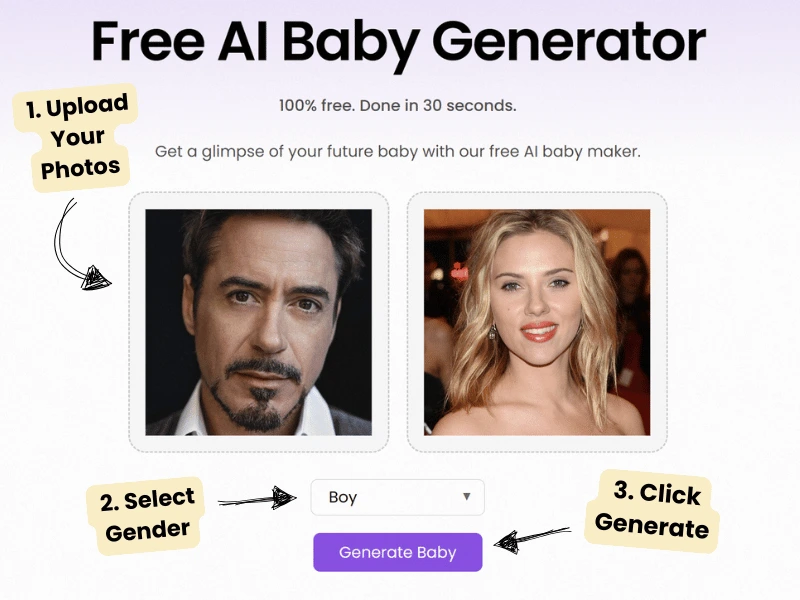 100% Free AI Baby Generator